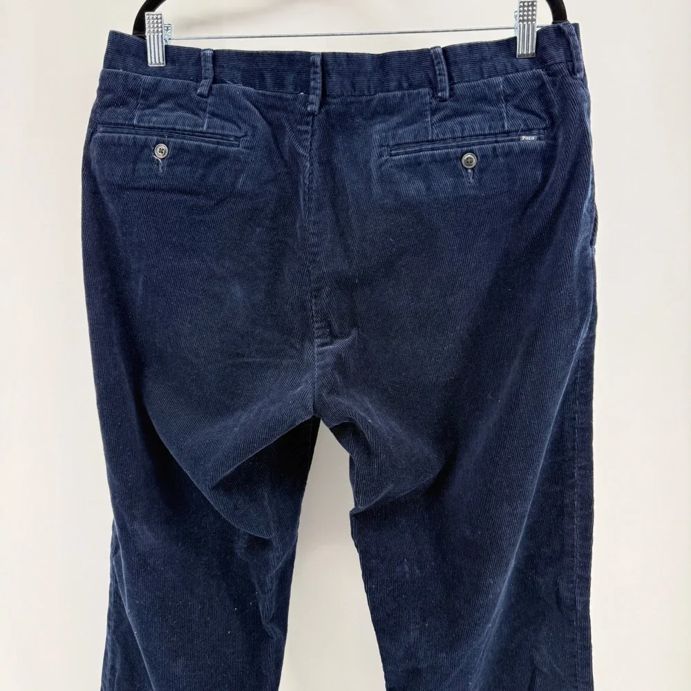 Polo Ralph Lauren Mens Navy Blue Corduroy Pants Classic Fit 36x34 Stretch Cotton